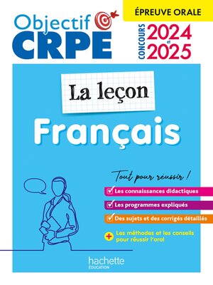 cover image of Objectif CRPE 2024--2025--Français